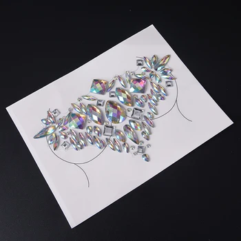 

1Pc Nipple Cover Chest Temporary Diamond Tattoo Stickers Body Art Bling Bling Flash Breast Rhinestone