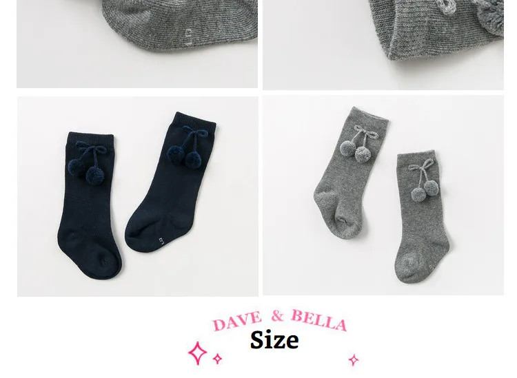 DB12173 нижнее белье в стиле бренда dave bella/комплект на весну и осень для маленьких девочек носок для девочки-подростока Дети Твердые прекрасные Носки