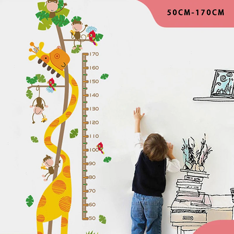 Наклейки на стену со съемным изображением высоты Мультяшные детские наклейки