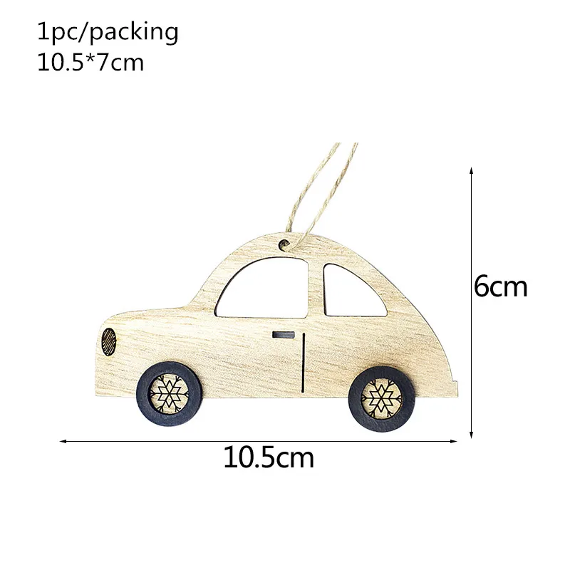 Деревянная Рождественская подвеска в виде лося, автомобиль, милые мини украшения на елку, подвесной декор, сделай сам, новогодняя, рождественская подвеска, подвесные украшения для вечеринки, детский подарок - Цвет: S03