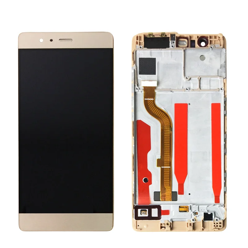 Gold With Frame 5,2 ''для Hua Wei P9 EVA-L09 L19 L29 ЖК-дисплей с кодирующий преобразователь сенсорного экрана в сборе с рамкой EVA-L19 ЖК-дисплей - Цвет: Gold With Frame