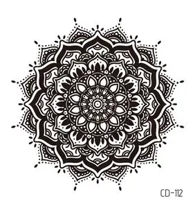 1 лист Для женщин сексуальные Руку поддельные тату серьги Henna Mandala цветок временные татуировки для девочек Красота Флора водостойкие татуировки индийские мехенди - Цвет: CD-112