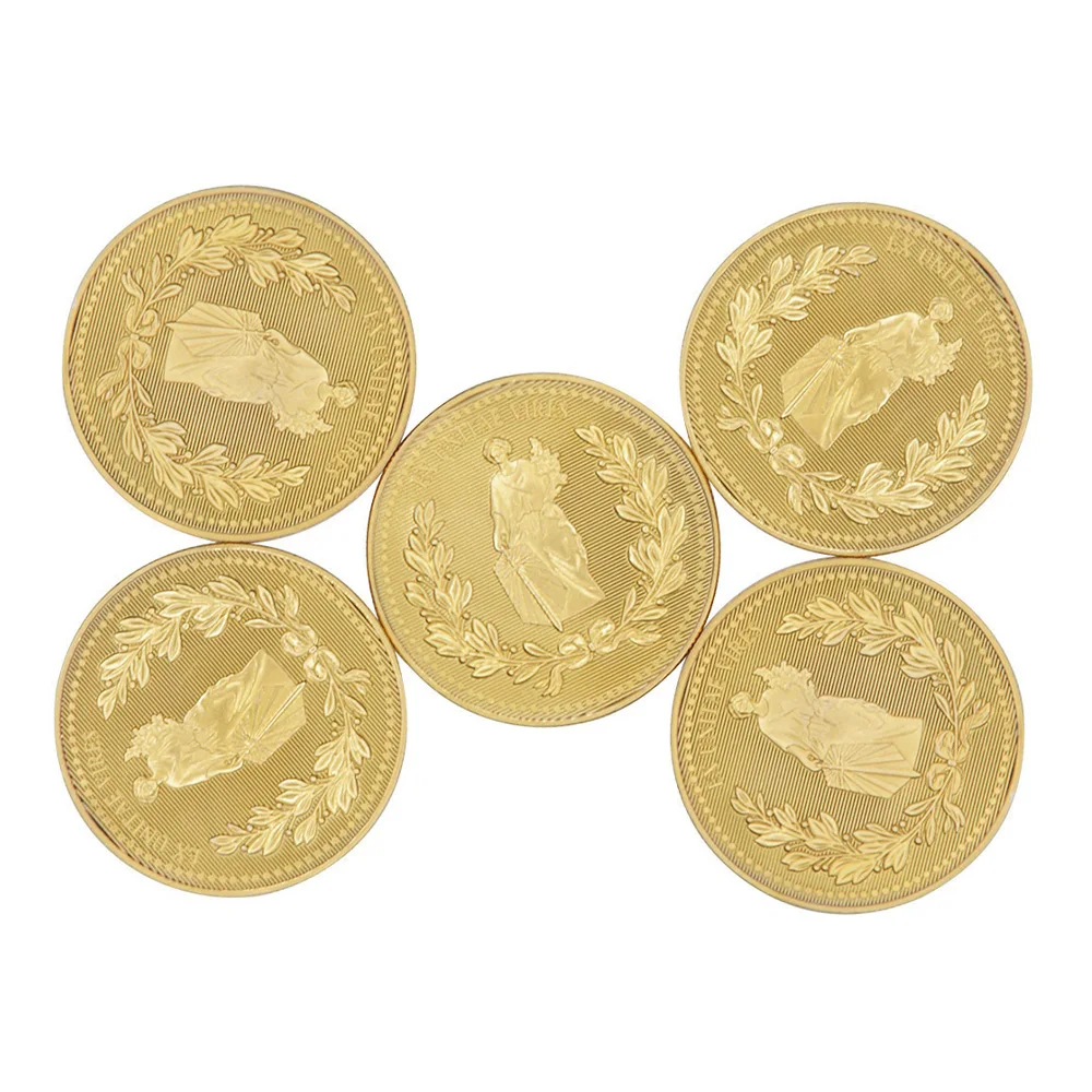 5pcs coins Джон уик, золотая металлическая монета, коллекция из цинкового сплава, Континентальный отель, реквизит для косплея, маркер для клятвы крови, аксессуары для рождественской вечеринки - Цвет: 5pcs coins