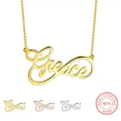 Персонализированные ожерелья из стерлингового серебра 925 пробы Очаровательные золотые подвески на заказ Модные ювелирные изделия