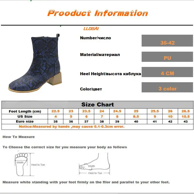 Outdoor Square Heels Martin Boots Women Round Toe Comfortable Ankle Boots for Women Boots Autumn Warm Female Boots Zipper PU NEW