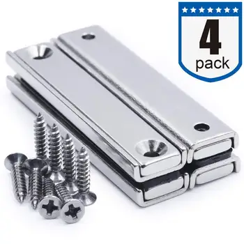 

400 pieces Strong Neodymium fridge Magnets with Counter Bore, Countersunk Hole Magnets with Mounting Screws - 60x13.5x5mm,