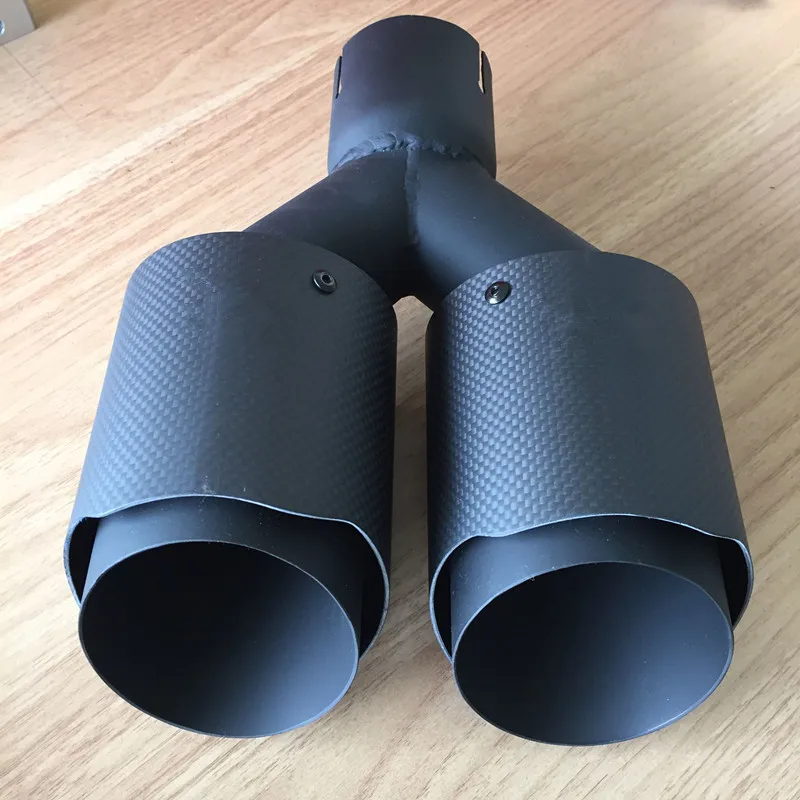 1 шт. двойной AKRAPOVIC углеродное волокно нержавеющая сталь выхлопной трубы глушитель матовый черный выхлопной наконечник черный матовый