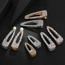 Жемчужные металлические минималистичные аксессуары для волос, геометрические нестандартные золотые заколки для волос, имитирующие жемчужные Заколки-пряжки для волос