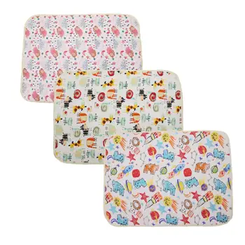

Baby Changing Mat Portable Nappy Pad Waterproof 3-layer Cotton Bed Sheet Infant Change Cover Reusable Pads Diaper Accessories
