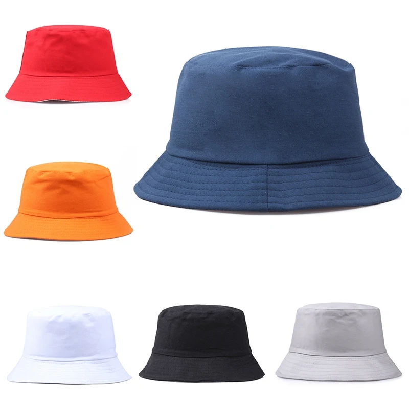 BOWINUS Korean Jelly-Colored Color Summer Bucket Hats for Men Women Hat Fisherman Hat Street DIY Portable Basin Hat 