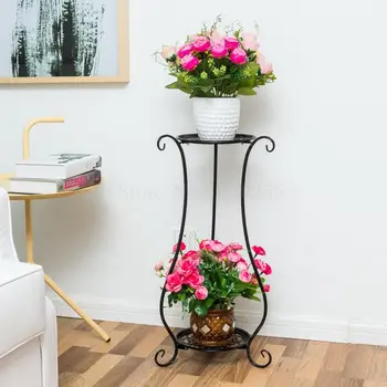 

European wrought iron flower stand multi-layer floor balcony indoor living room flower shelf special offer