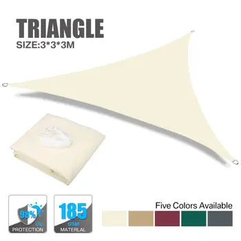 

Sun Shade Sail Triangle 3x3x3m with Fixing Kit 98%UV-Protection Awning Canopy for Garden Outdoor Patio