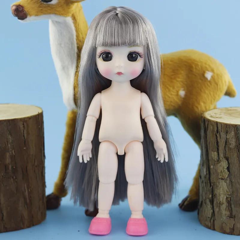 Новое поступление, милая кукла Мартина, 16 см, Ob11, белая кожа, детские куклы, игрушки для детей, наряды, игрушки для девочек, подарок, 13 суставов, подвижные - Цвет: Gray B