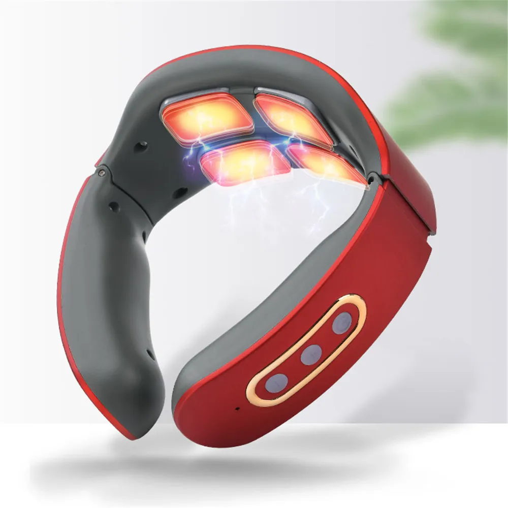 Smart Electric Neck and Shoulder Pulse Massager Kneading TENS Wireless Heat Cervical Vertebra Relax Pain Relief Massage Machine | Красота и
