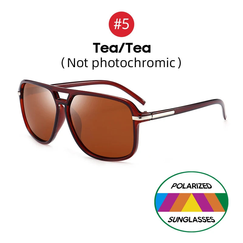 VIVIBEE Men Photochromic Night Vision Sunglasses Color Change Transition Yellow Big Sun Glasses Oversized Polarized_voghion.com