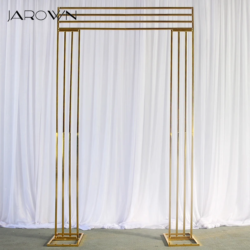 

JAROWN позолоченный Свадебный фон с аркой, блестящее золотое украшение для домашней вечеринки, Цветочная подставка, рамка