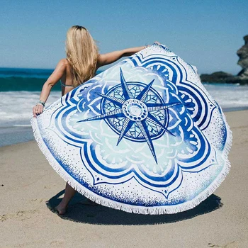 

Lychee Bohemia Style Round Beach Towel Microfibre Beach Towel Wearable Soft Towel Beach Accessories