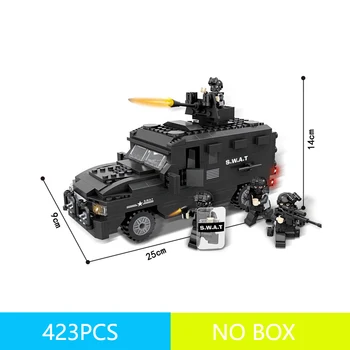 

423pcs SWAT series building blocks SWAT explosion proof car bricks children educational toys for kids gift
