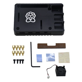 

Aluminum Alloy Case with Fan Ultra-Thin CNC Metal Shell Passive Cooling Enclosure Box for Raspberry Pi 4 Model B