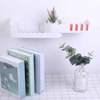 

Bathroom Accessories Corner Shower Shelf Seamless Rotating Tripod Seamlessly Fixtures Storage Rack Holder Kitchen Tripod Wall