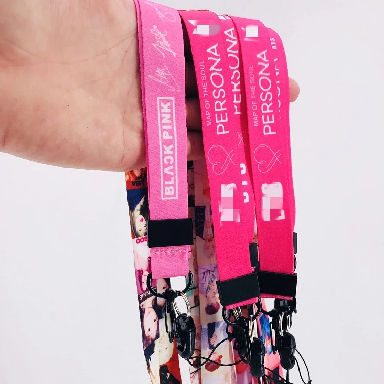 KPOP слинг Bangtan мальчики черный розовый значок шнурок тканый шнурок брелок на цепочке аксессуары