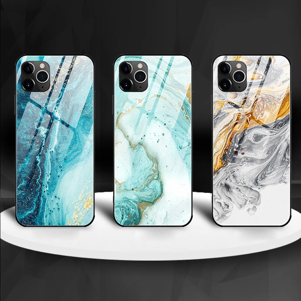 Чехол из закаленного стекла для iPhone 11, чехол для iPhone 11 Pro 11Pro Max, роскошный защитный чехол с принтом, защитный чехол из ТПУ, защитный чехол 19 ot