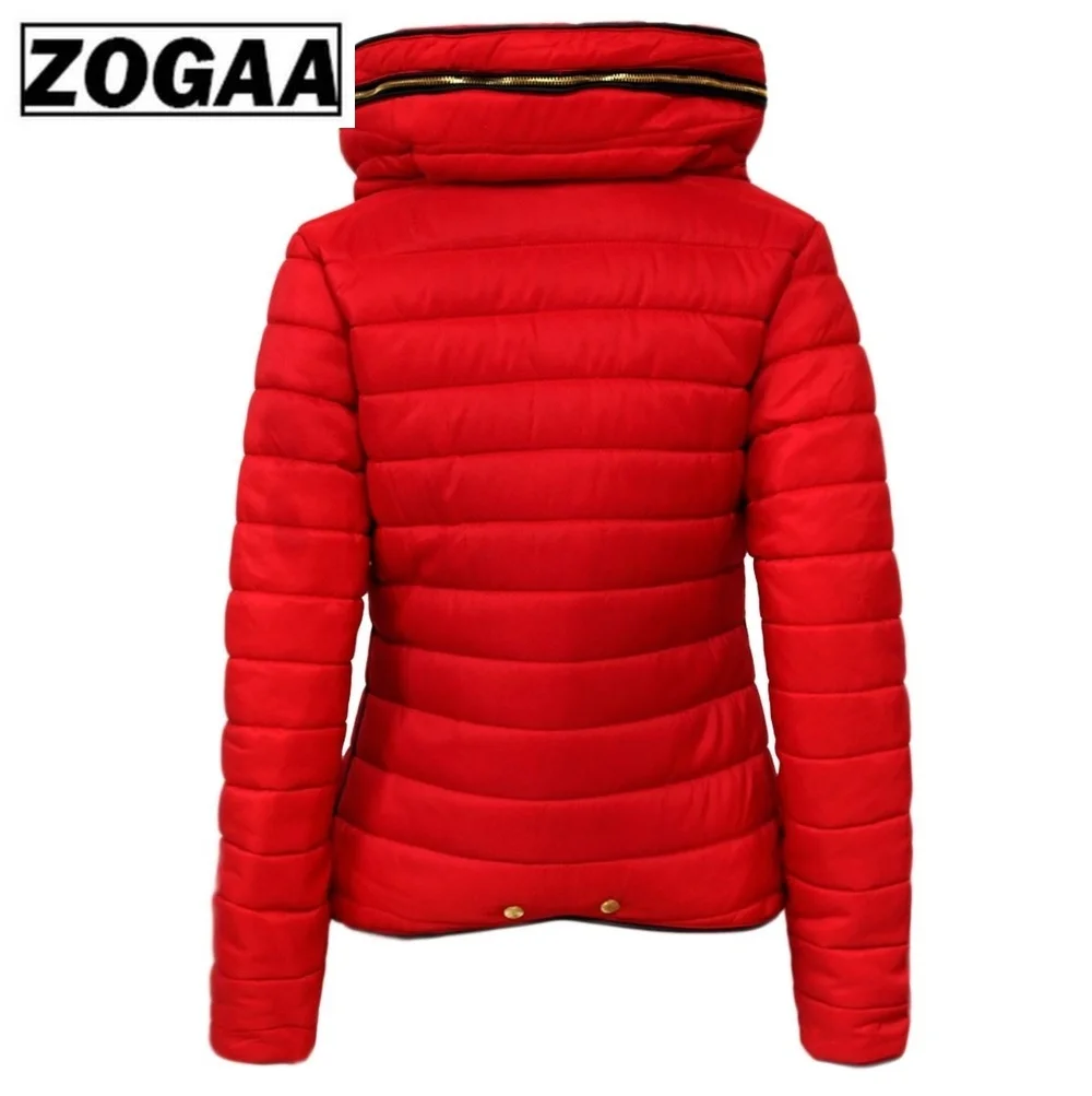 ZOGAA/Лидер продаж, женские пальто, зимняя куртка, парка, женское Брендовое пальто с капюшоном, повседневные, зауженные, одноцветные, зимняя плотная одежда для девочек