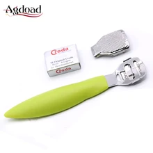1pc Stainless Steel Pedicure Tools Dead Skin Remover with 10pcs Foot Pedicure Blades Foot Care Tool Callus Remover