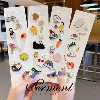 

SERMENT Personality Cartoon Brooches Women Creative Cute Brooch Pins Fashion Pins Gifts for Friends Jewelry Accessories
