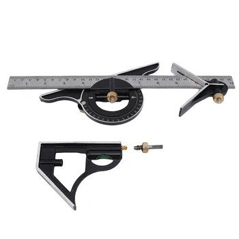

300MM Professional Carpenter tools Combination Square Angle Ruler Stainless Steel Protractor Multi-function Measuring Tools