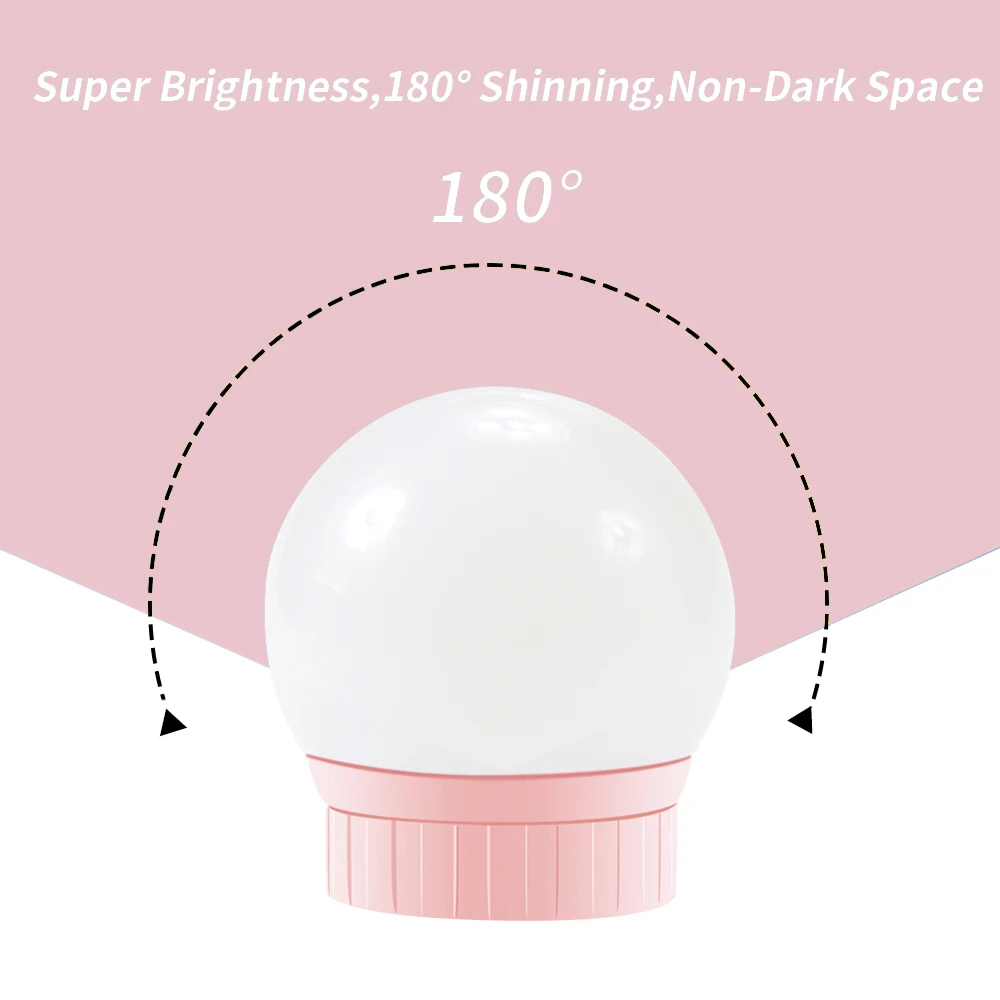  Mirror Wall Lamp Led Vanity Dressing Table Makeup Light Bulb String USB Powered Hollywood Dimmable 