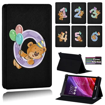 

Number Bear Leather Flip Tablet Case Fit Asus Memo Pad 7/Memo Pad 8 Me181C/Memo Pad 10 ME102A ME103K/Memo Pad HD 7 ME173X ME173
