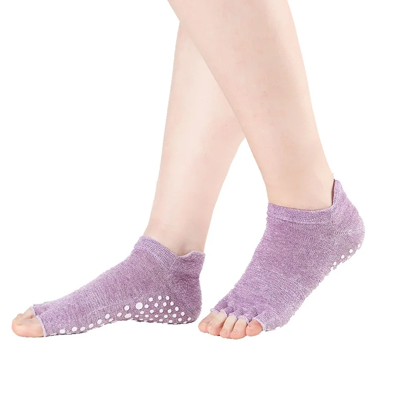 Женские носки для йоги с пятью пальцами 1 пара Нескользящие хлопковые пола