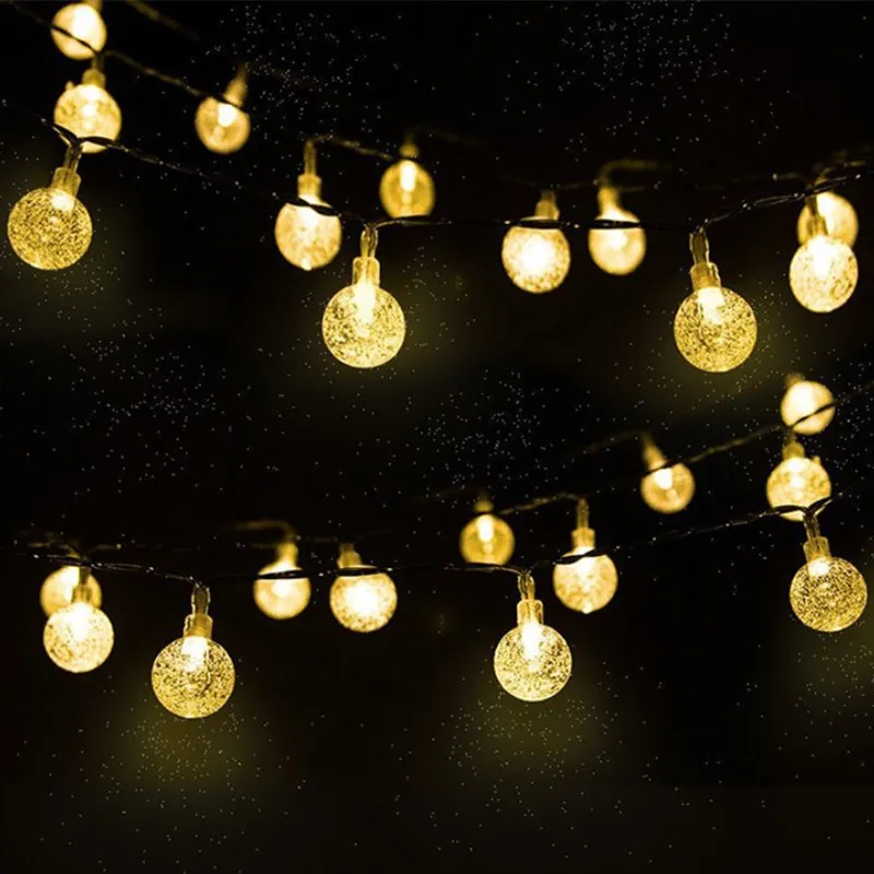 

New 20/50 LEDS Crystal ball 5M/10M Solar Lamp Power LED String Fairy Lights Solar Garlands Garden Christmas Decor for Outdoor