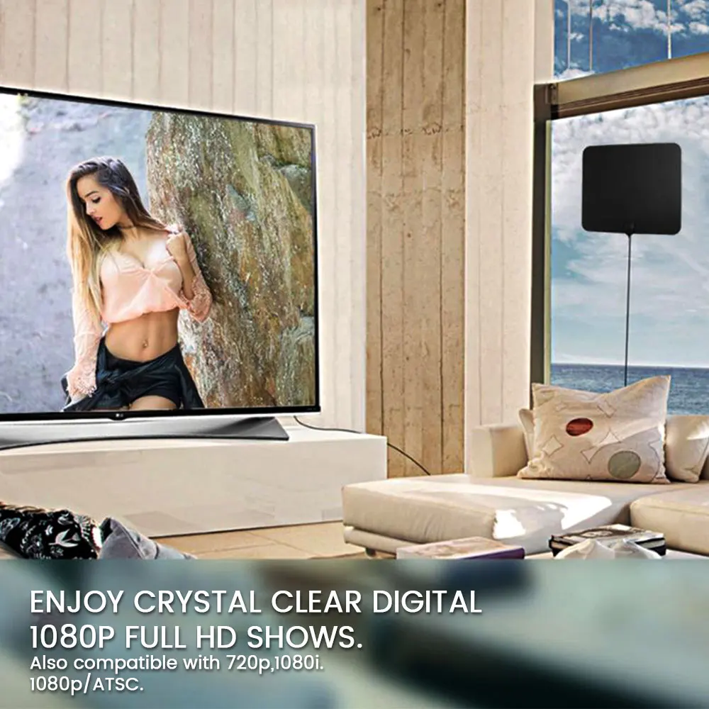 960 Миля Диапазон цифровая антенна для HD ТВ крытый усиленный с 4K HD1080P DVB-T Бесплатный просмотр каналов вещания дома Смарт ТВ-антенна