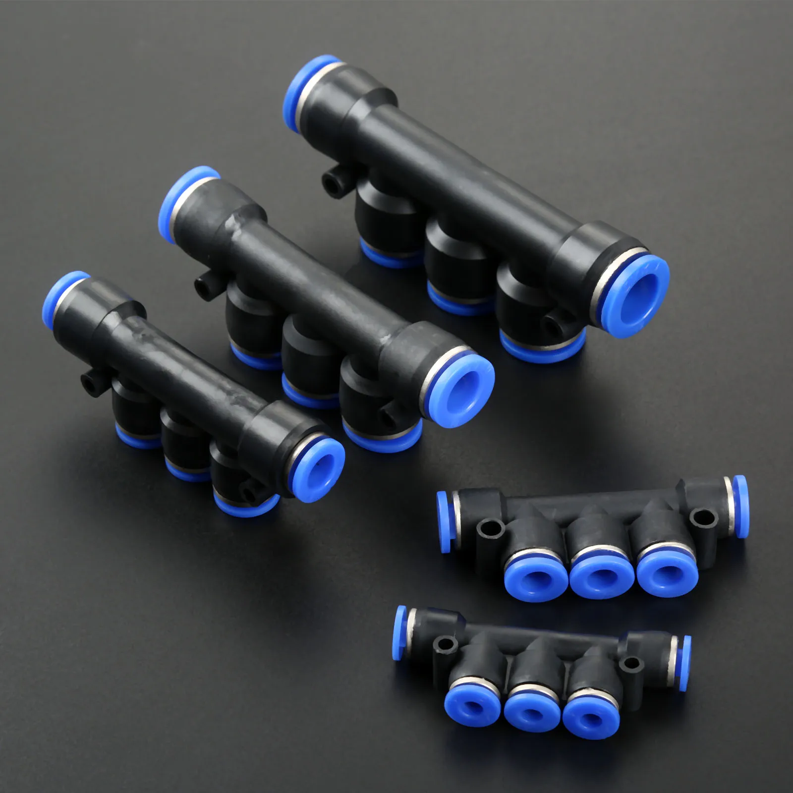 

1 Pcs 4mm 6mm 8mm 10mm 12mm Pneumatic Multiple Tee Connector Quick Fitting Pneumatic Connector Push In For Air/Water/Vacuum Tube