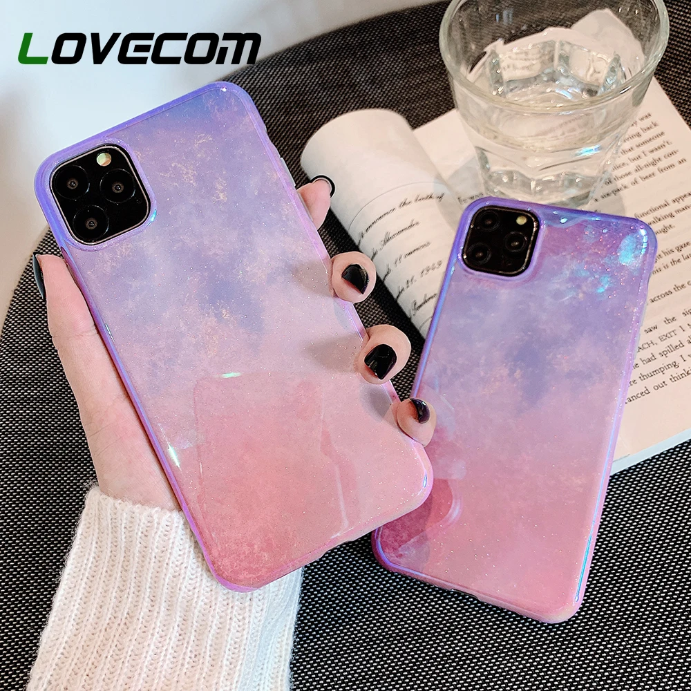 Роскошный синий блестящий чехол LOVECOM для iPhone 12 Mini 11 XS Pro Max XR 7 8 Plus розовый звездное