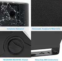 Herdio 5.25'' 300W Indoor Outdoor Waterproof Dual Speakers Home Theater Wall Mount System For Garage Basement living Room Black - Image 4