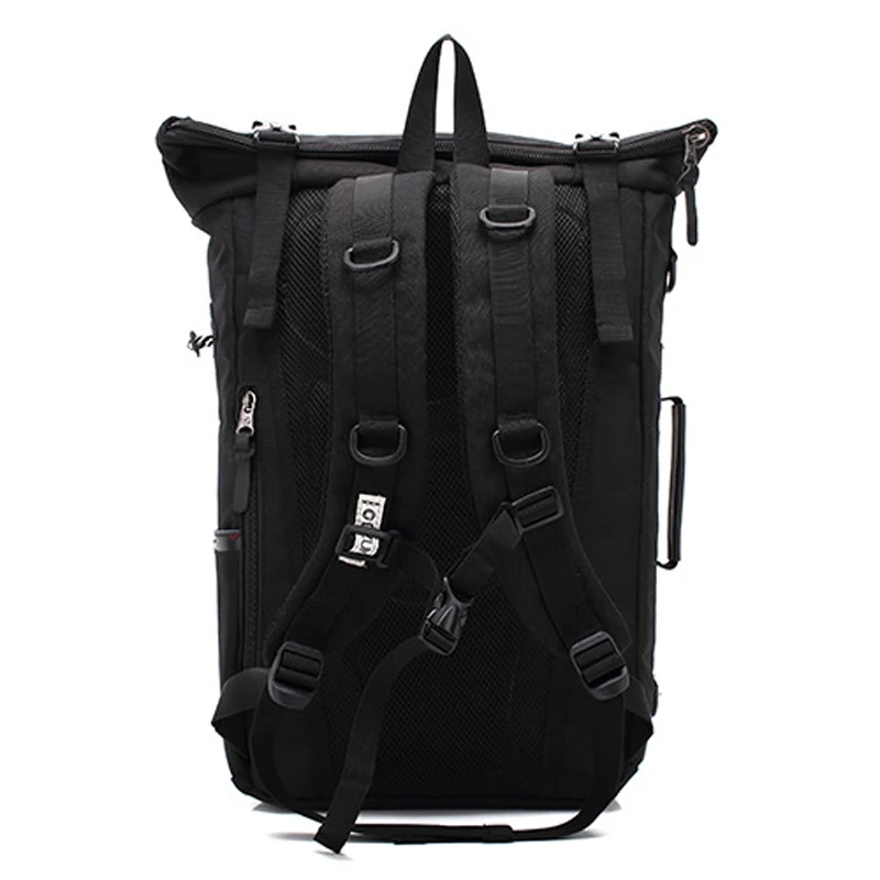 Men's Backpacks Minimalism Roll Top Water-repellent Ergonomic Laptop 2 in 1 Multi-Layer Space Male Bags Travel Rugzak