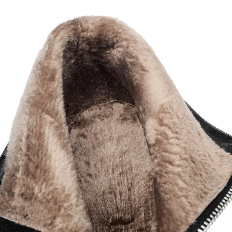 New to women's ankle boots genuine cow patent leather fabrics front-zipper square toe Mid-heels motorcycle boots ladies winter