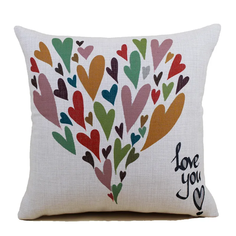 

Spot custom cotton and linen imitation linen new colorful geometric print pillowcase cushion cover