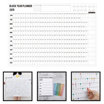 

Creative Whole Year Planner 2019 Daily Plan Paper 1 Sheet 73*51.5cm Wall Paper Agenda Memo Notebooks