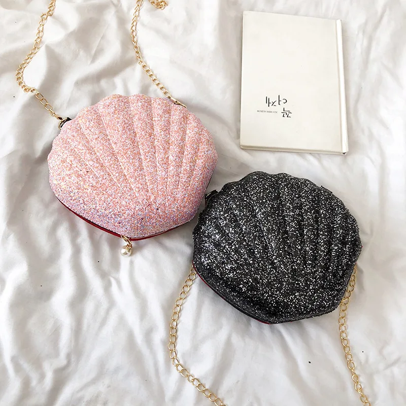 

Bag Women's 2019 New Style Sequin Shell Bag Online Celebrity Hot Selling Metal Chain Shoulder WOMEN'S Bag