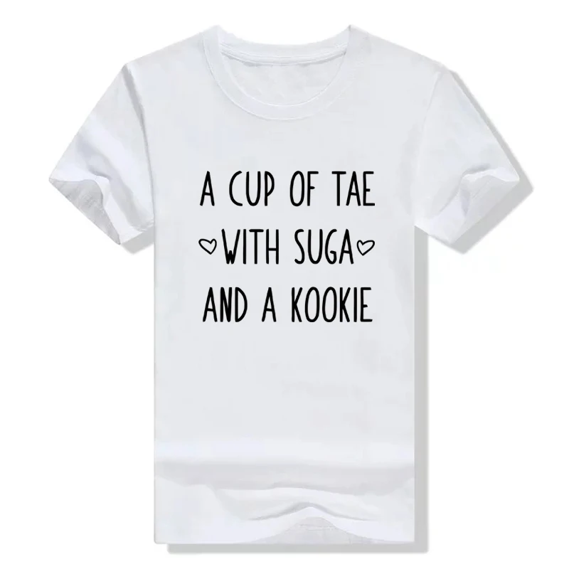 Чашка TAE с Suga и Kookie Футболка модная Корейская Соединительная коробка короткий рукав tumblr милые топы