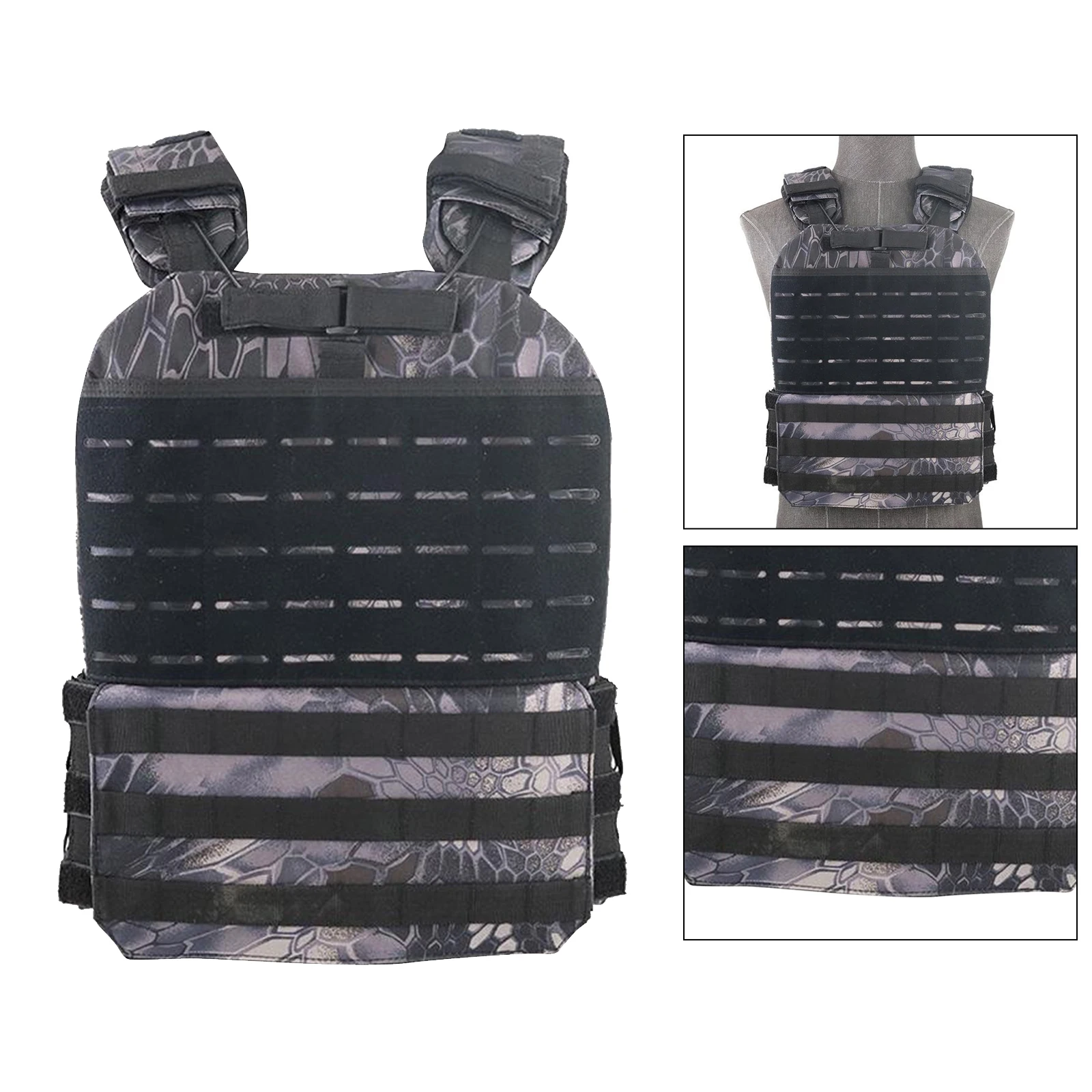 Tactical Vests Camouflage Assault Vest Molle Combat Unisex Adjustable Vest Training Equipment Magazine