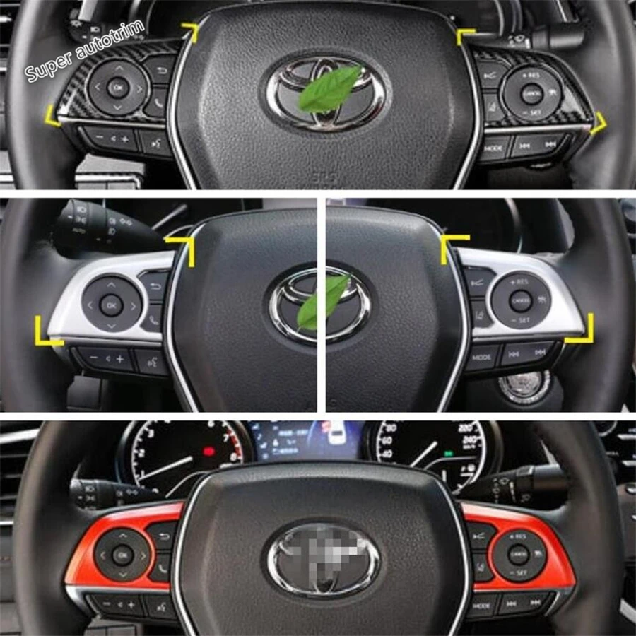 Lapetus украшение рулевого колеса отделка ABS аксессуары интерьер подходит для Toyota Avalon /красный матовый из углеродного волокна вид