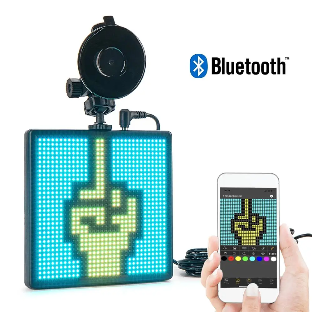  Bluetooth 12 В RGB светодиодный Автомобильный знак приложение управление GIF Программируемый Прокрутка сообщения светодиодный дисплей экран …