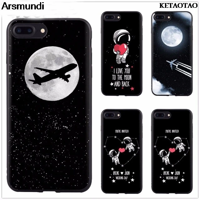 KETAOTAO Space girl plane moon stars astronaut чехлы для телефонов на День святого Валентина iPhone XS XR 11
