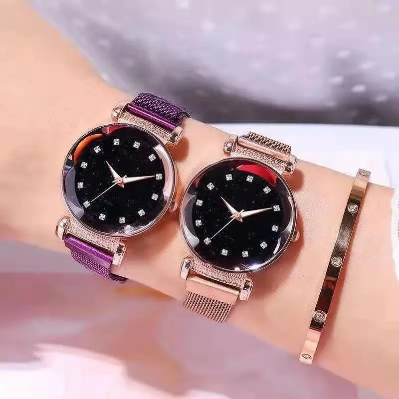 Venta caliente WOKAI-relojes de lujo magnéticos para mujer, pulsera de cuarzo femenina con diamantes informales a la moda, Zegarek Damski Erb1eO65Qxq