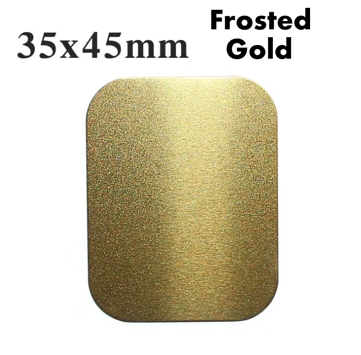 35x45gold-matte 2 шт Универсальный 35x45 мм матовая металлическая пластина-диск железный лист для iphone oppo магнитный автомобильный держатель для мобильного телефона - Цвет: 35x45gold-matte